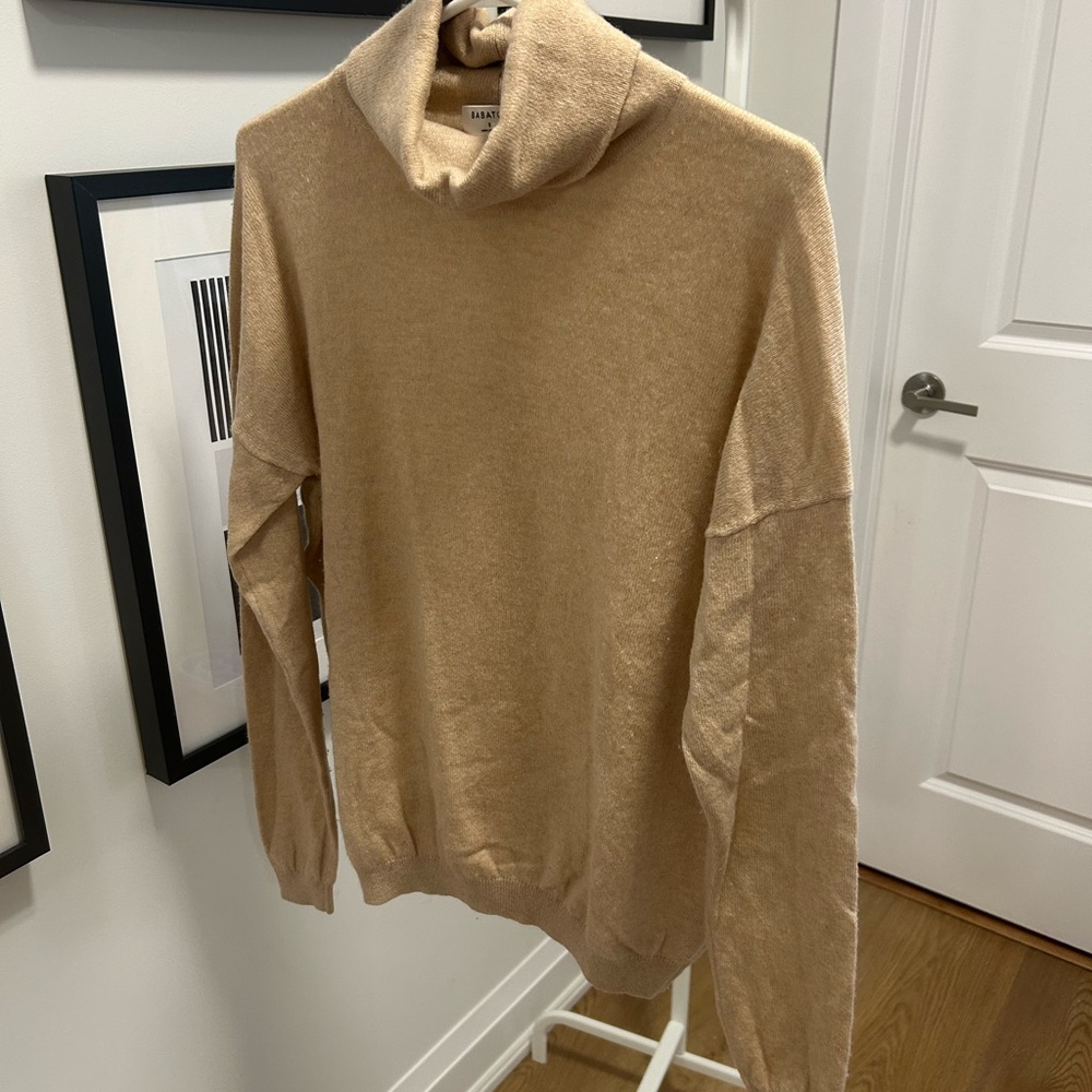 Babaton Camel Turtleneck Sweater